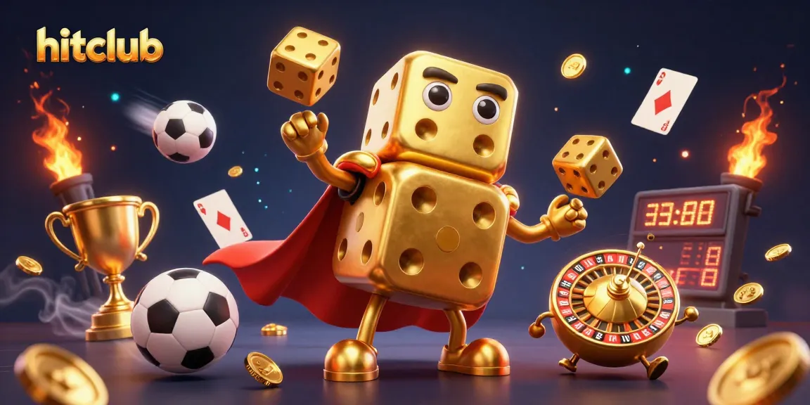 Experience the thrill of hitclub with golden dice, juggling action and vibrant gaming elements.