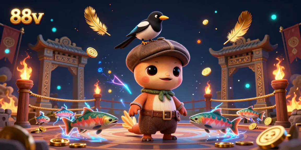 Engage with 88vv's thrilling online gambling experience featuring dynamic characters and elements in a vibrant casino scene.