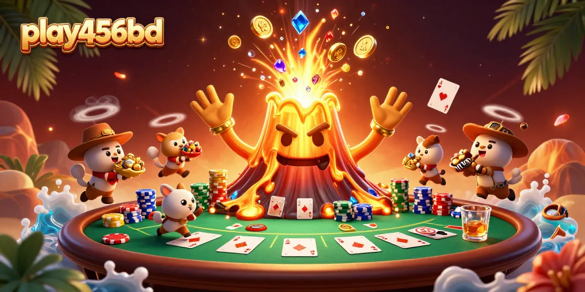 Experience thrilling poker excitement at play456bd with a mesmerizing illustration of treasures and triumph.