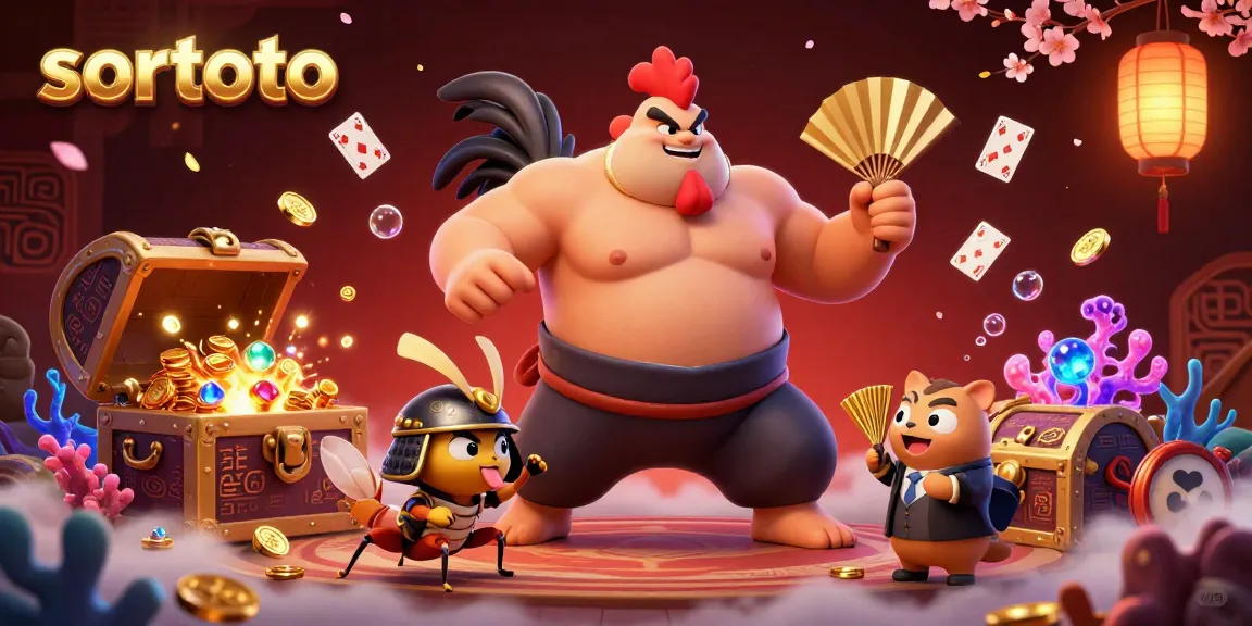 Experience thrilling gaming with sortoto as powerful casino characters interact in a vibrant scene.