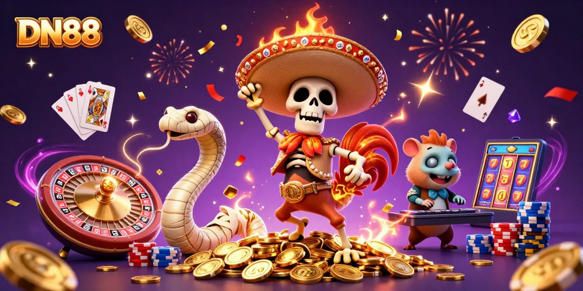 Join the celebration at DN88 as the mariachi party unfolds with dazzling casino elements.