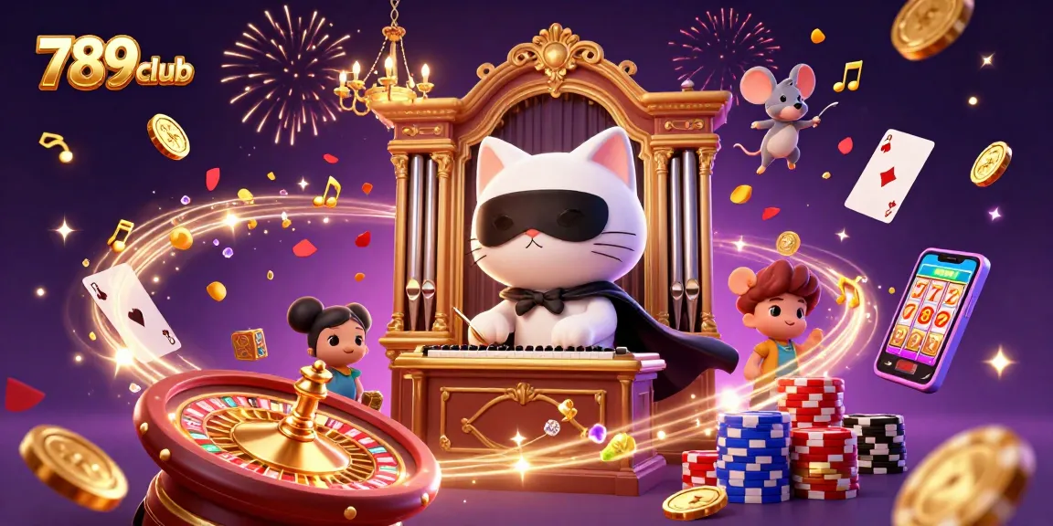 Experience thrilling gameplay at 789club, where golden coins rain down in a vibrant casino scene.