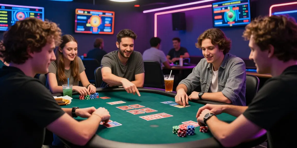 Exciting game night with friends exploring rokok88 alternatif in a vibrant casino atmosphere.