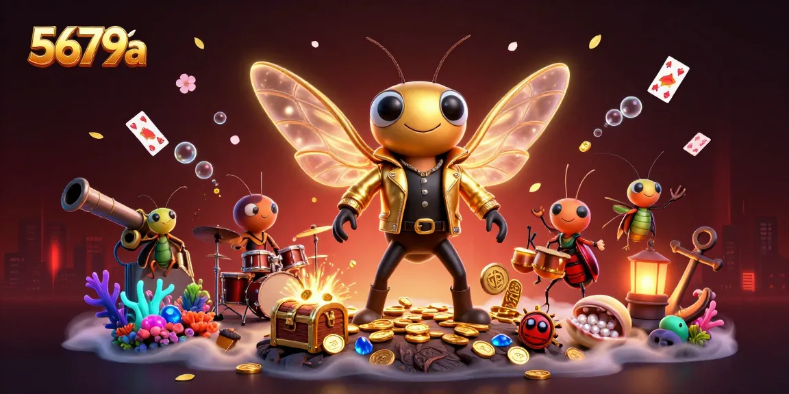 Experience exhilarating wins with 5679a as a vibrant cicada rock star leads a gaming adventure amidst underwater treasures.