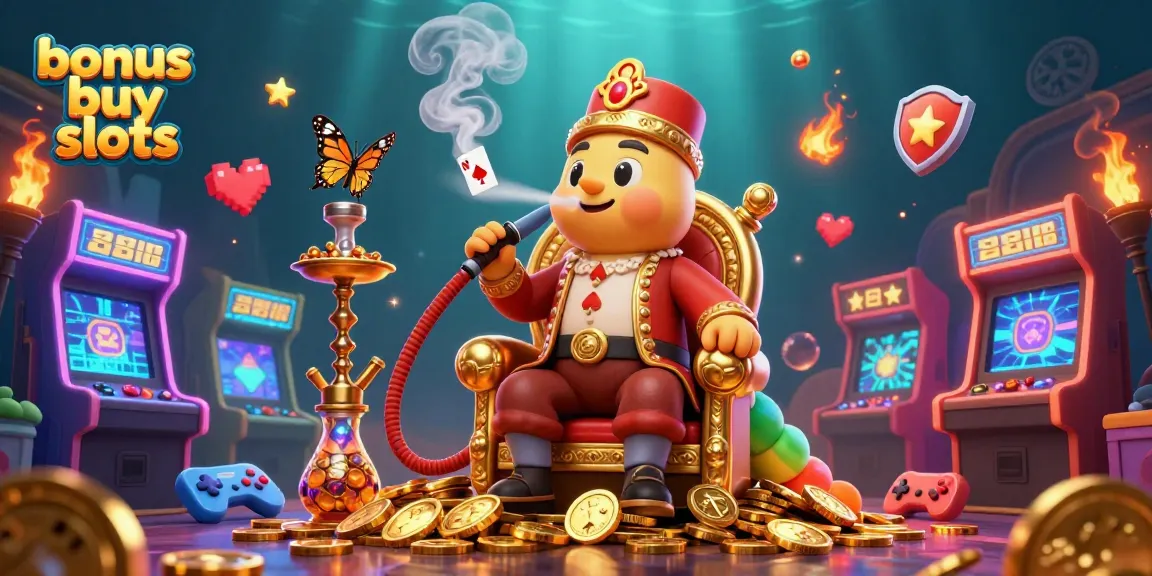 Engage with bonus buy slots in this vibrant 3D casino illustration with dynamic gaming elements.