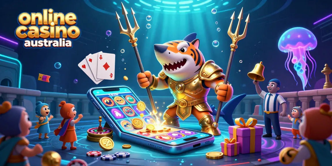 Experience excitement at the online casino australia with vibrant slot game action in an underwater colosseum.