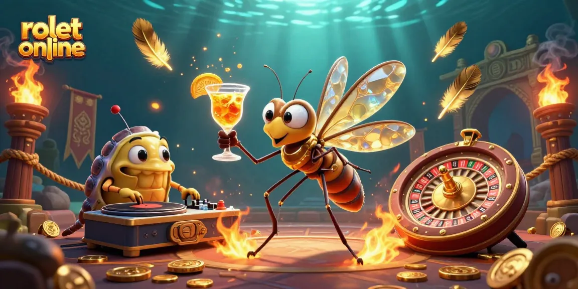 Experience the thrill of rolet online with vibrant casino characters and golden elements.