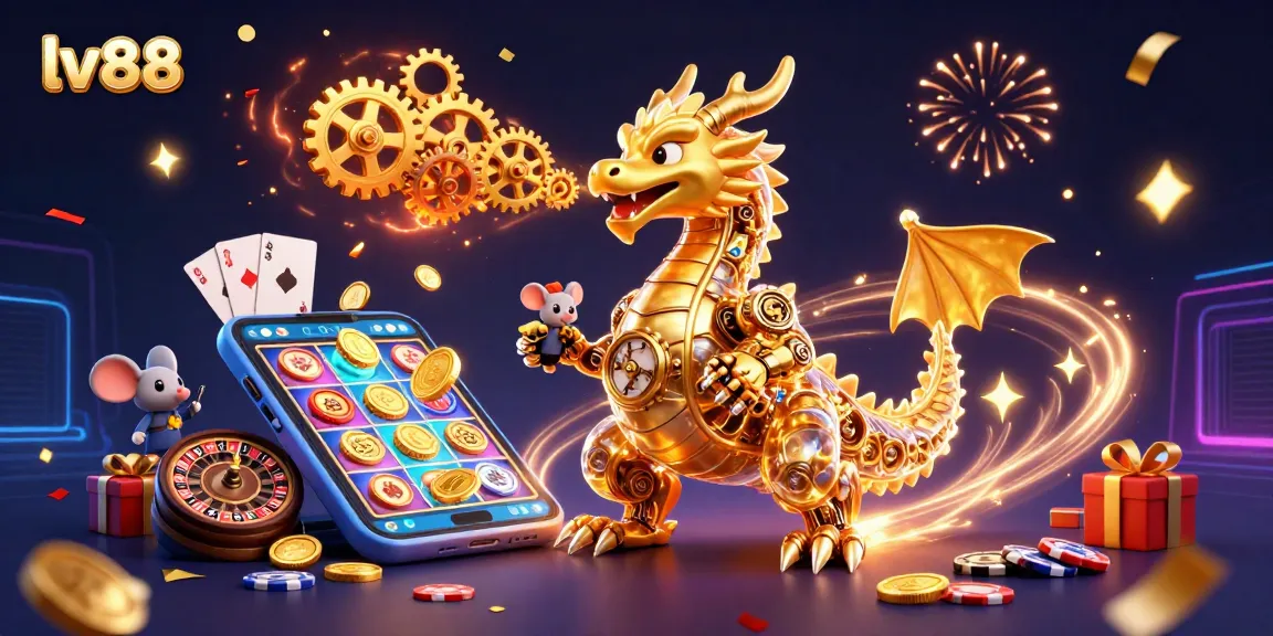 Experience thrilling gameplay at lv88 with a golden dragon and exciting casino elements.