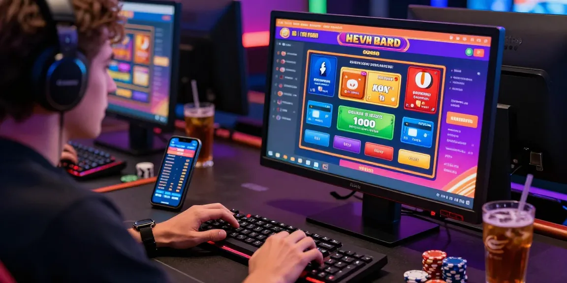 Player interacting with casinos that accept credit cards, showcasing vibrant slot games and payment options.