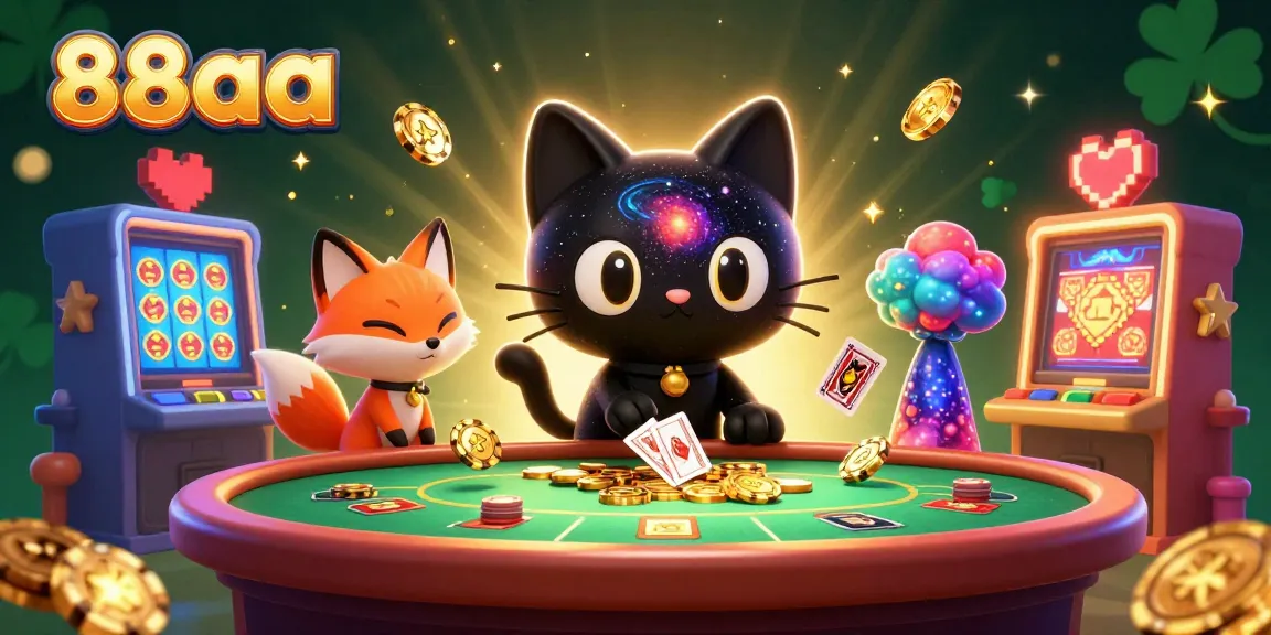 Engage with 88aa’s cosmic casino atmosphere filled with vibrant characters and golden chips