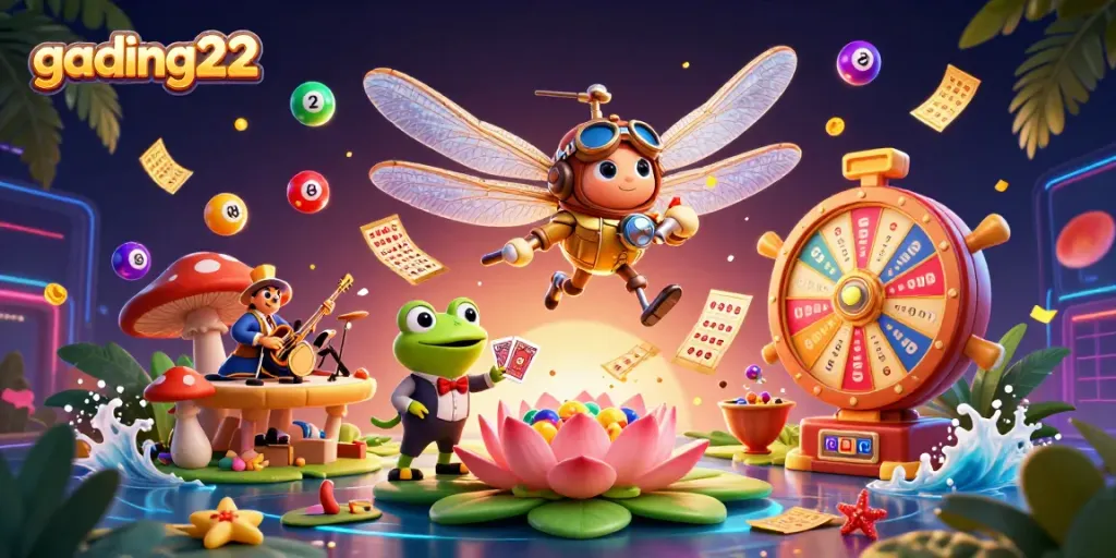 Experience thrilling gameplay at gading22 with vibrant casino elements and lively characters.