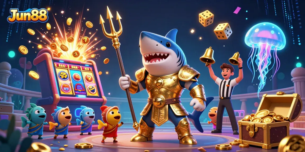 Experience thrilling action at Jun88 with a dynamic underwater casino scene full of excitement and rewards.