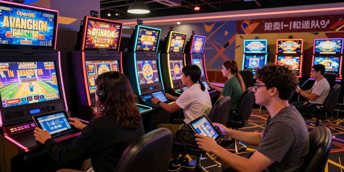 Exciting Open88 online gaming scene with players enjoying a variety of games in a vibrant, immersive casino atmosphere.