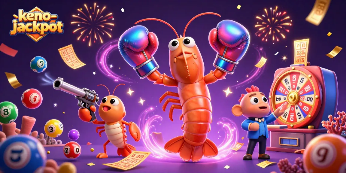 Experience the thrill of keno-jackpot with playful lottery elements in this vibrant scene.