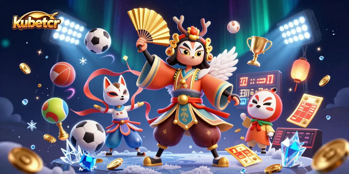 Place your bets on kubetcr sports games with vibrant and energetic 3D casino illustration.
