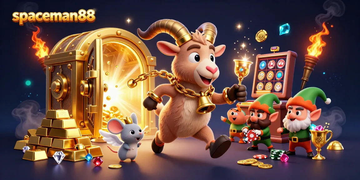 Experience the excitement of spaceman88 with vibrant casino action featuring 3D characters and dynamic slot elements.