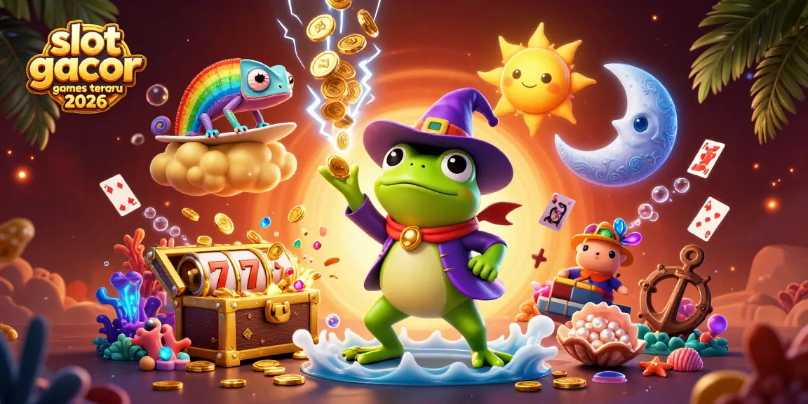 Win big with slot gacor games terbaru 2026 in this vibrant casino illustration.