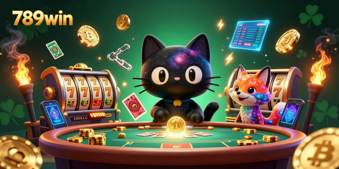 Engage with 789win's cosmic casino experience, featuring colorful characters and vibrant game elements.