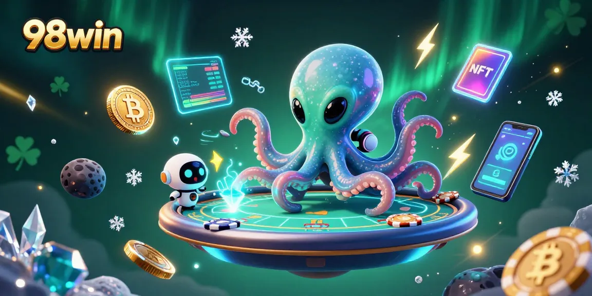 Engage with innovative 98win gaming experiences featuring a cosmic poker showdown in a dynamic 3D scene.