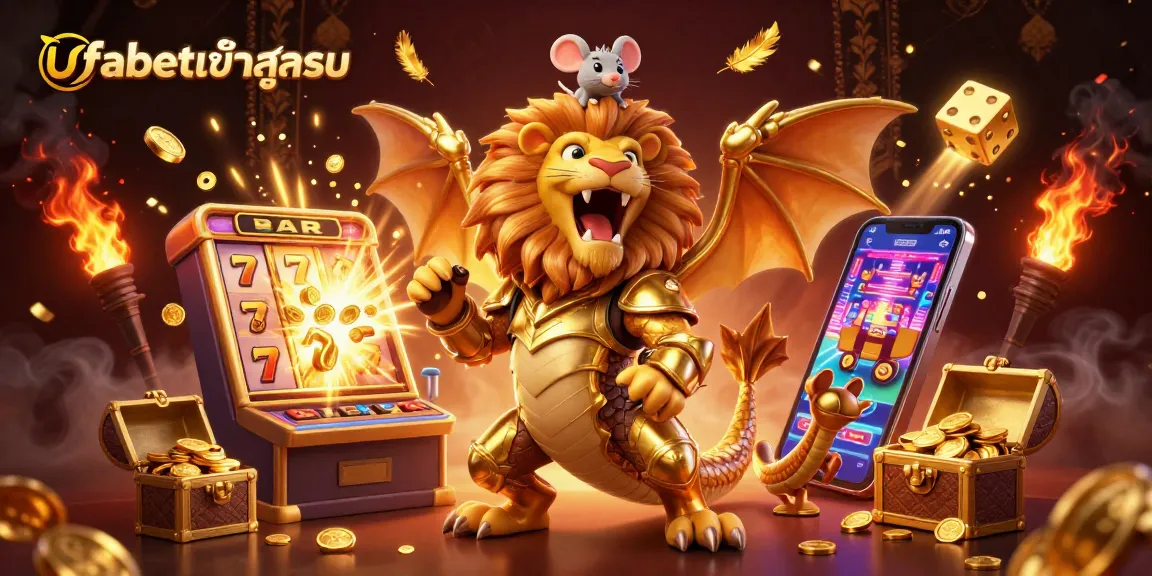 Experience the excitement of ufabetเข้าสู่ระบบ with vibrant casino elements and triumphant chimera.