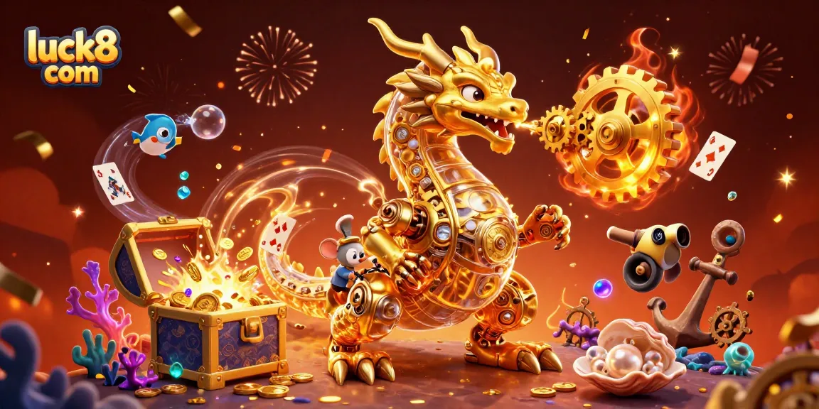 Experience the excitement of luck8 com with a magical casino scene filled with gold coins and vibrant gaming elements.