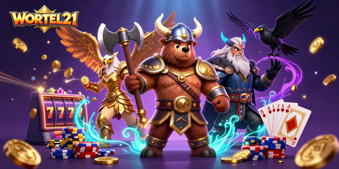 WORTEL21 offers thrilling slots with vibrant visuals and dynamic action in a casino adventure scene.