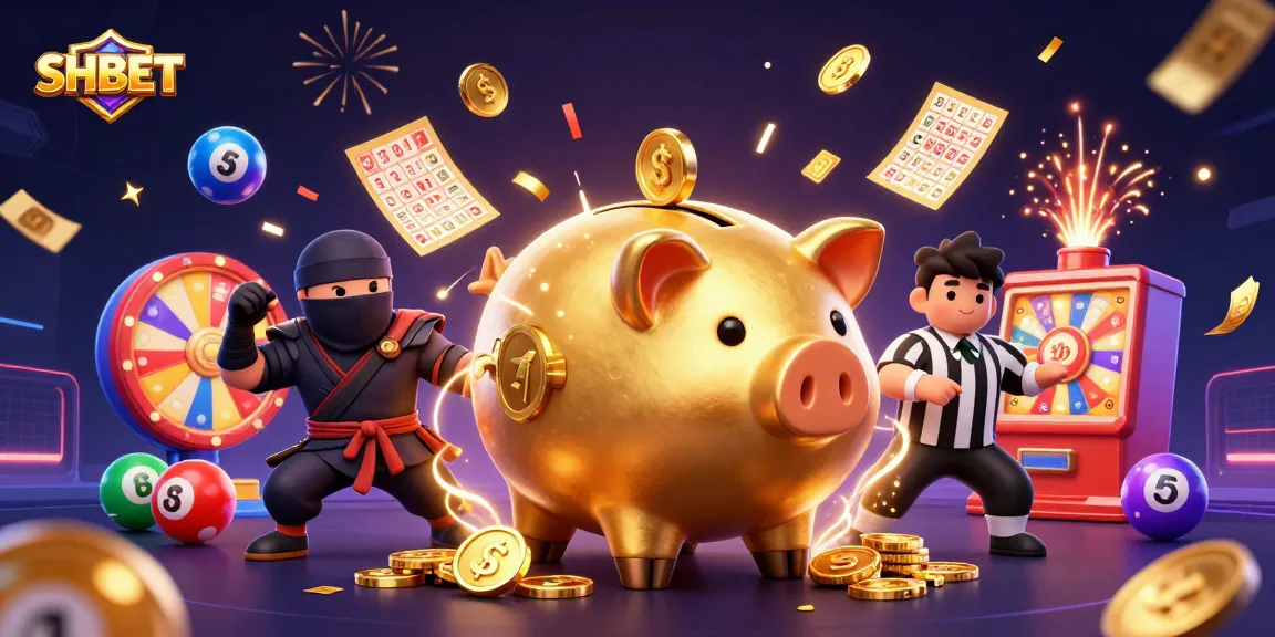 SHBET engages players in a vibrant casino scene with dynamic elements celebrating wins.