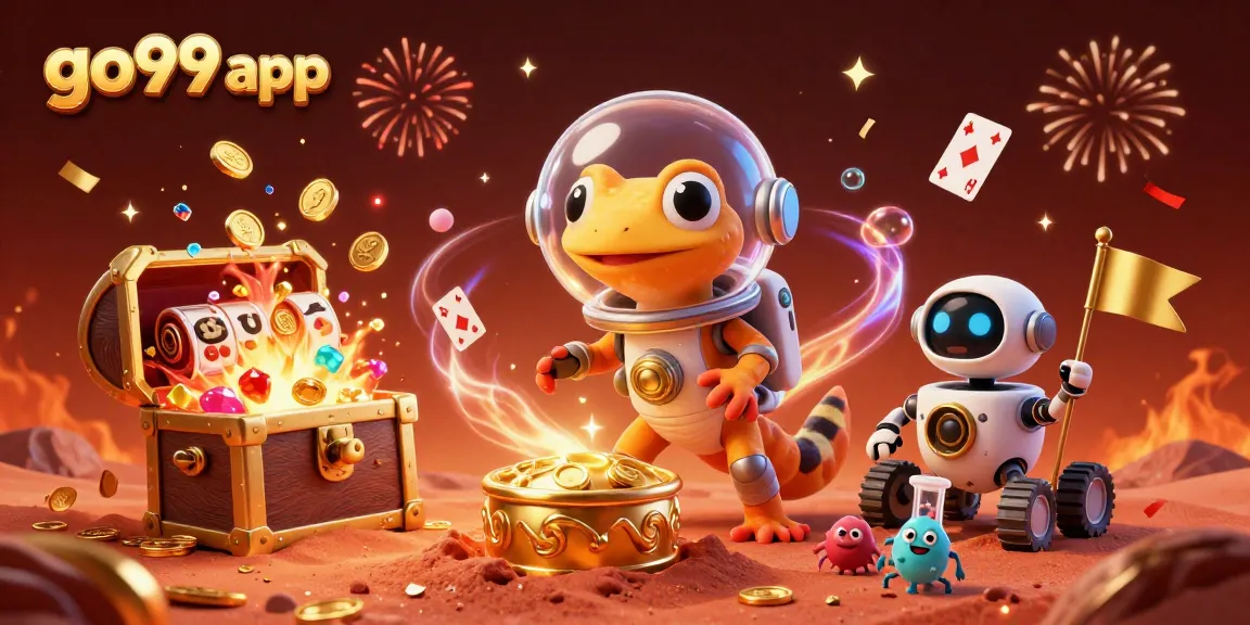 Experience winning with go99 app in a vibrant, colorful casino adventure scene.