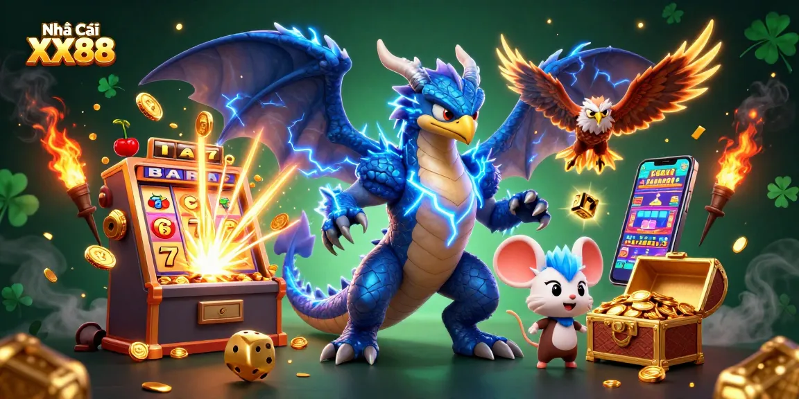 Experience the excitement of Nhà Cái XX88 with thrilling jackpots and vibrant casino elements.