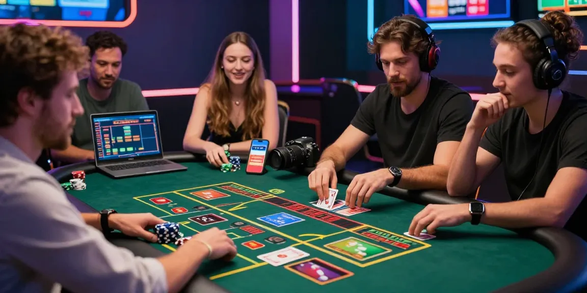 Engaged players enjoying games at credit card casinos with vibrant gaming displays and modern tech.