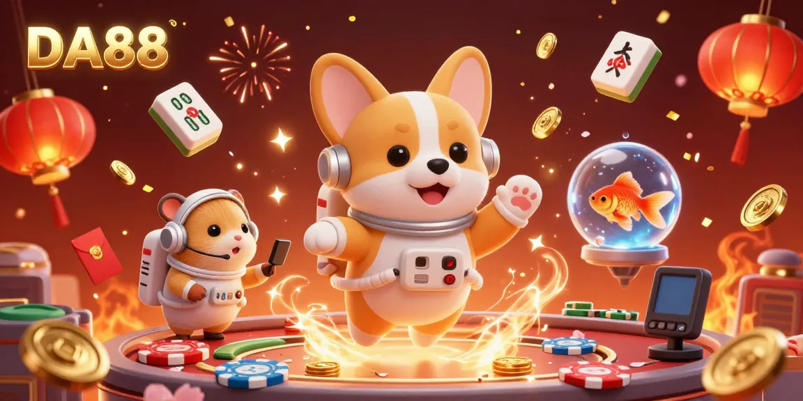 Experience thrilling gameplay with DA88 as a 3D astronaut corgi navigates floating casino treasures, enhancing your winning strategies.