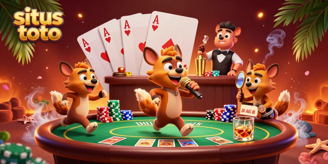 Experience exhilarating fun at situs toto with hyenas running a vibrant comedy casino club.