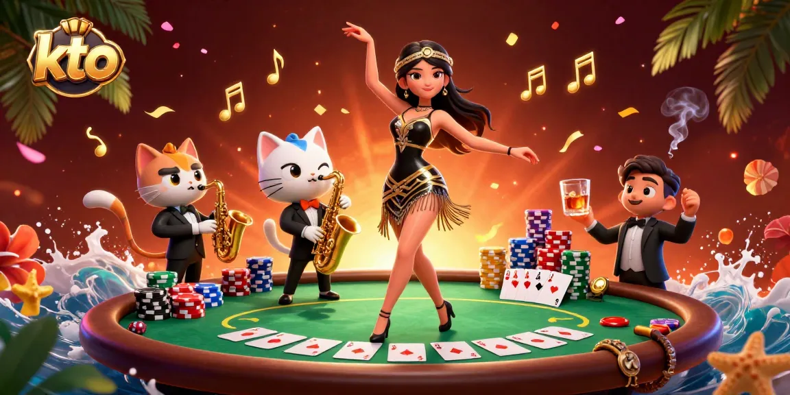 Engage in thrilling kto betting action with a vibrant 3D casino scene full of excitement.