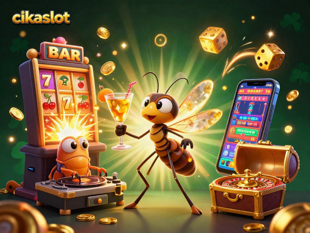 Engage in thrilling cikaslot experiences with our vibrant 3D casino-themed illustration featuring classic symbols.