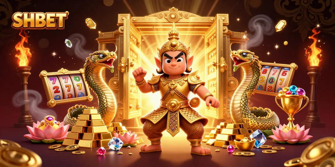 Spin the reels with SHBET’s vibrant 3D illustration, featuring golden treasures and lively characters.