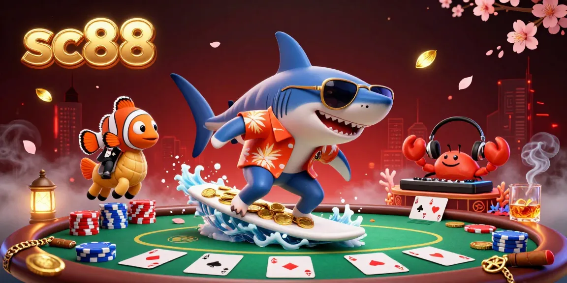 Engage in thrilling gameplay at sc88 with unique characters surfacing on gold coins amidst a vibrant casino ambiance.