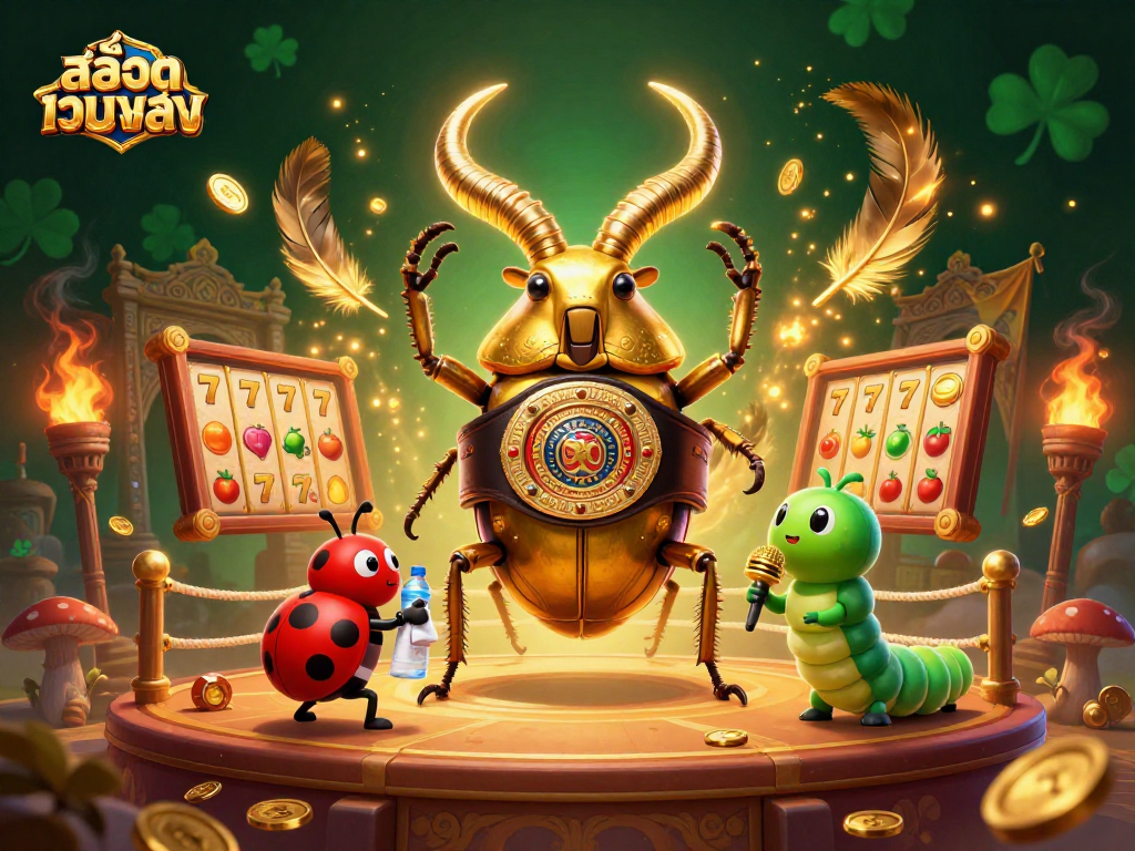 Experience excitement with สล็อตเว็บตรง featuring symbols in a lavish 3D casino scene.