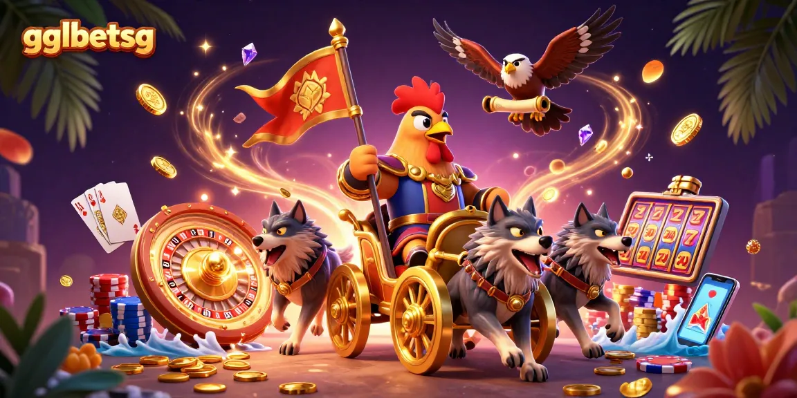 Experience thrilling wins with gglbetsg as rooster warlord commands a chariot amidst exciting casino games.