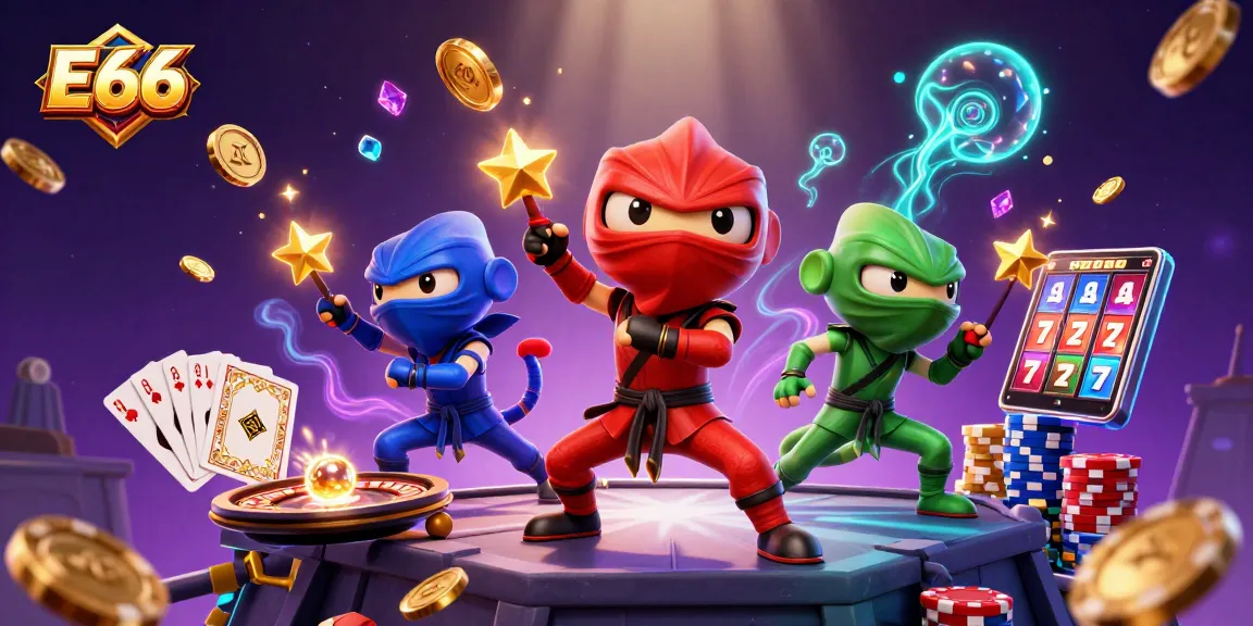 E66 oferece uma plataforma de apostas atraente com chameleons de ninja em ação e jogos de cassino.