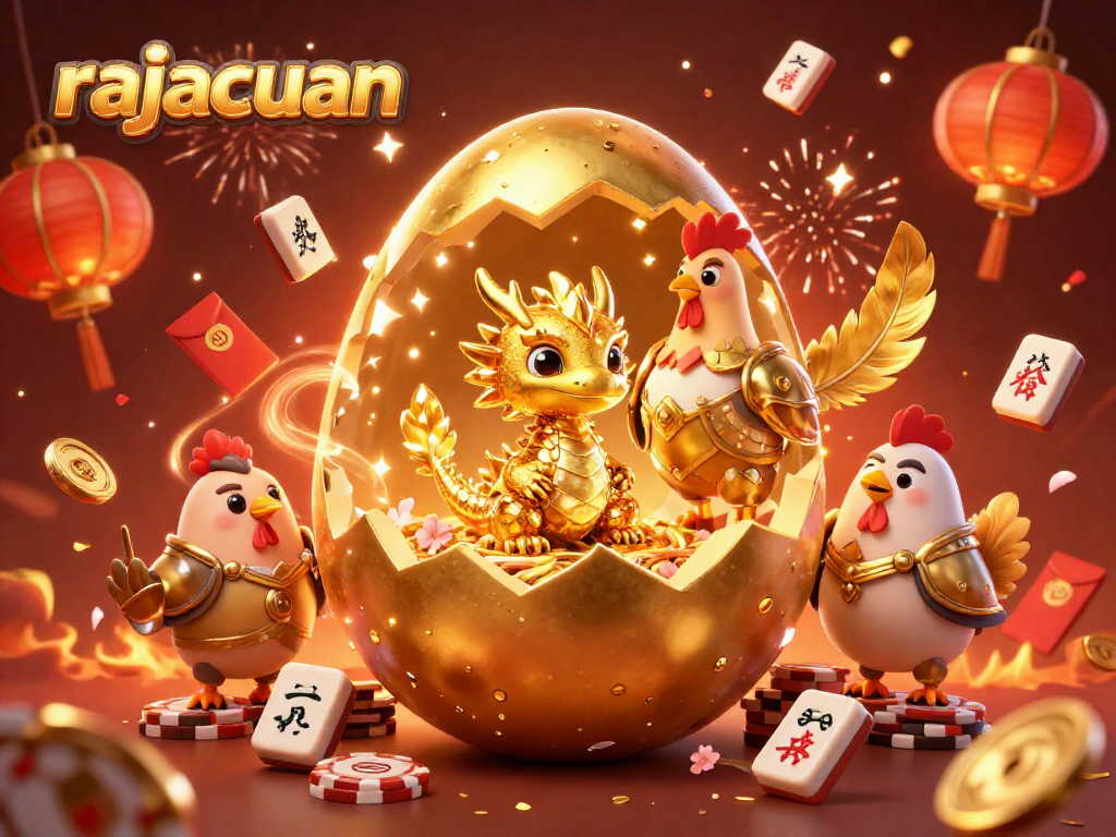 Experience rajacuan's thrilling Sicbo gameplay with a dazzling golden dragon and poker chips theme.