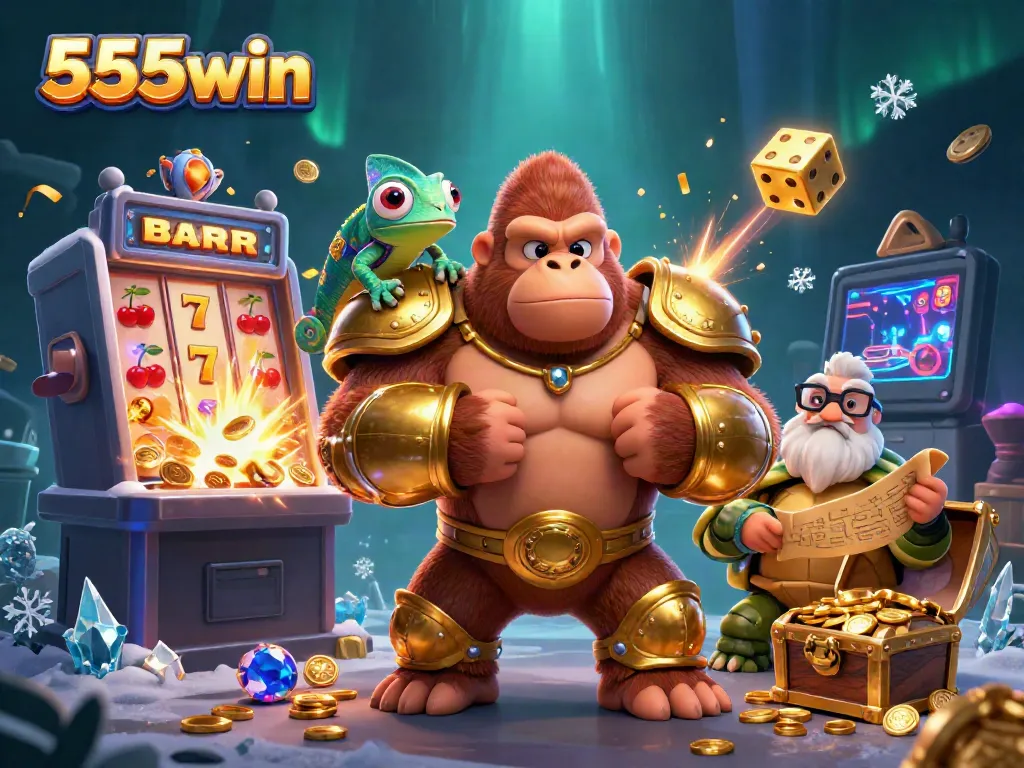 Engage with the 555win slot machine jackpot spectacle in a vibrant 3D casino world.