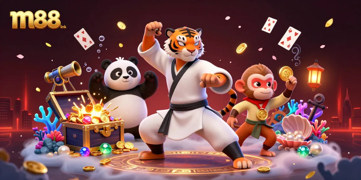 Engage with the vibrant m88 link as the kung fu tiger master guides fun-filled gambling adventures.