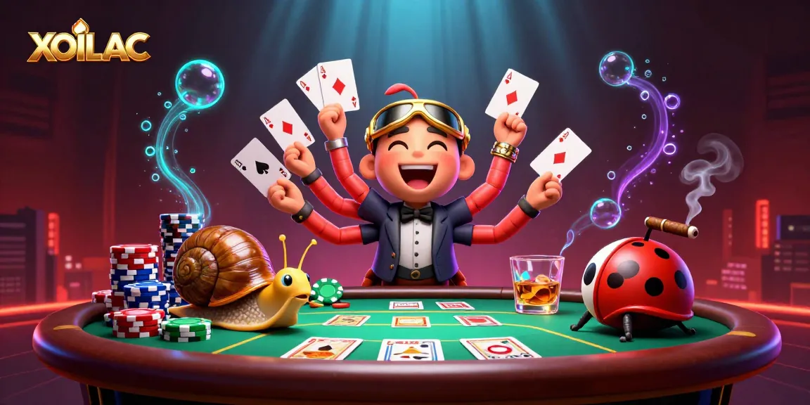 Experience thrill with XOILAC featuring a vibrant 3D cartoon poker scene.