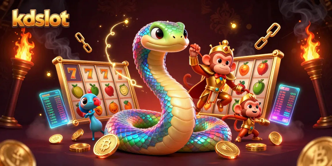Experience kdslot action with vibrant characters and dynamic slot game elements in a rich 3D illustration.