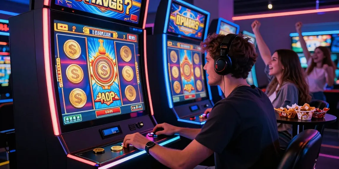 Visual pemain mesin slot gacor dalam pengalaman berjudi online, dengan suasana ceria dan jackpot besar.