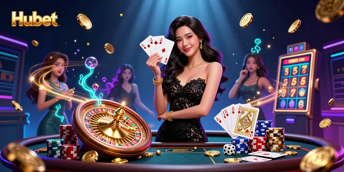 Experience the excitement of Hubet's casino games with an elegant scene full of action.