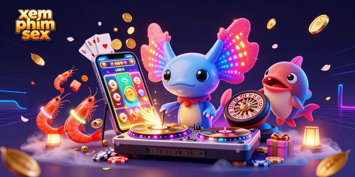 Engage in fun with xem phim sex alongside a vibrant casino atmosphere, featuring an axolotl DJ and dynamic game elements.