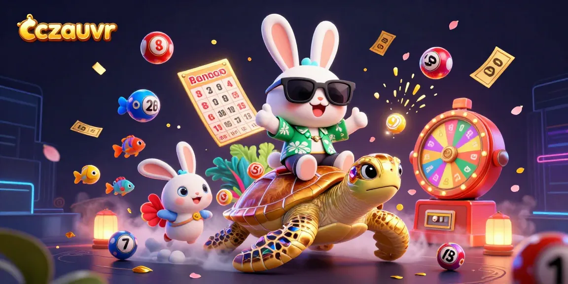 Engaging illustration of cczauvr promoting exciting lottery fun with lively characters and vibrant elements.