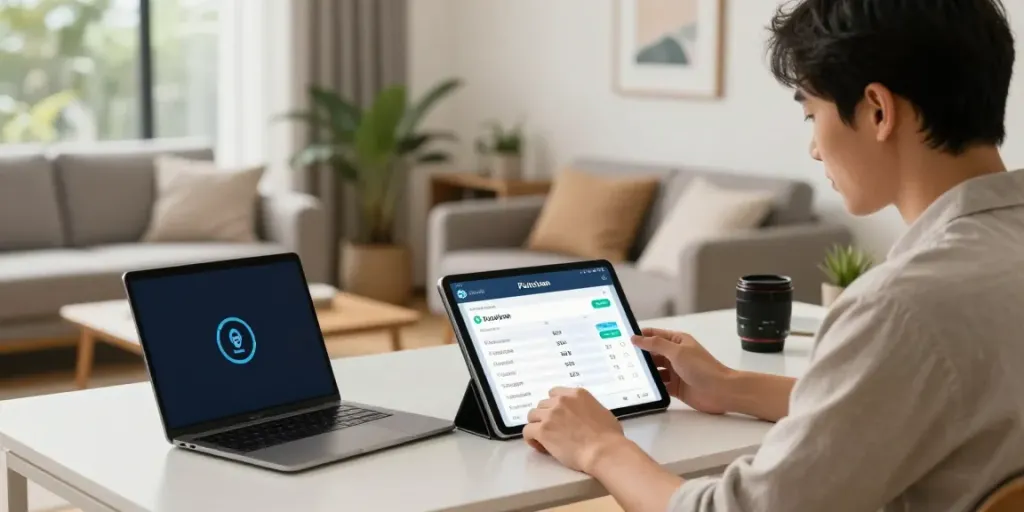 Mobile financing application process using PutraLoan app, showcasing clear terms and secure connection.