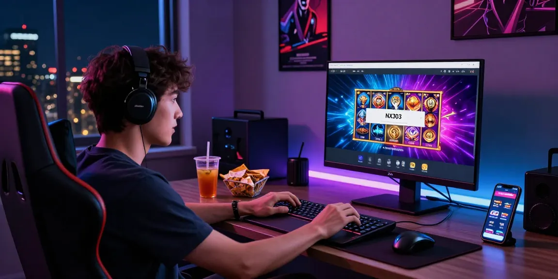 nx303 login interface on a laptop during an exciting gaming session